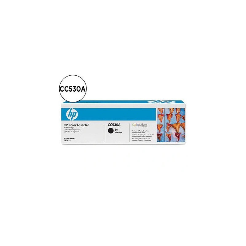 Toner laser hp 304a cc530a pour color laserjet cm2320mfp/cp2025 couleur noir 3500p