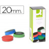 Aimant q-connect diamètre 20mm affichage signalisation toutes surfaces métalliques coloris assortis boîte 10 unités