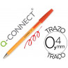 Stylo-bille q-connect écriture fine 0.3mm encre classique bille indéformable capuchon encre couleur rouge