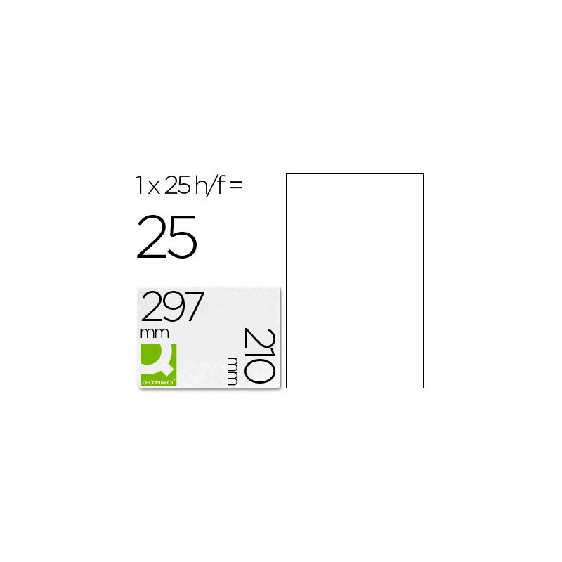 Étiquette adhésive q-connect transparente mate jet d'encre 210x297mm boîte 25 unités