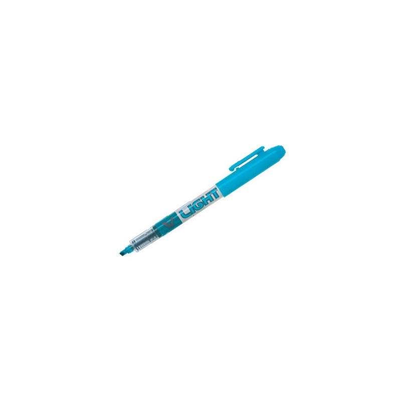 Surligneur pilot v light tracé 1/3mm encre liquide pigmentée fluide niveau d' encre visible coloris bleu