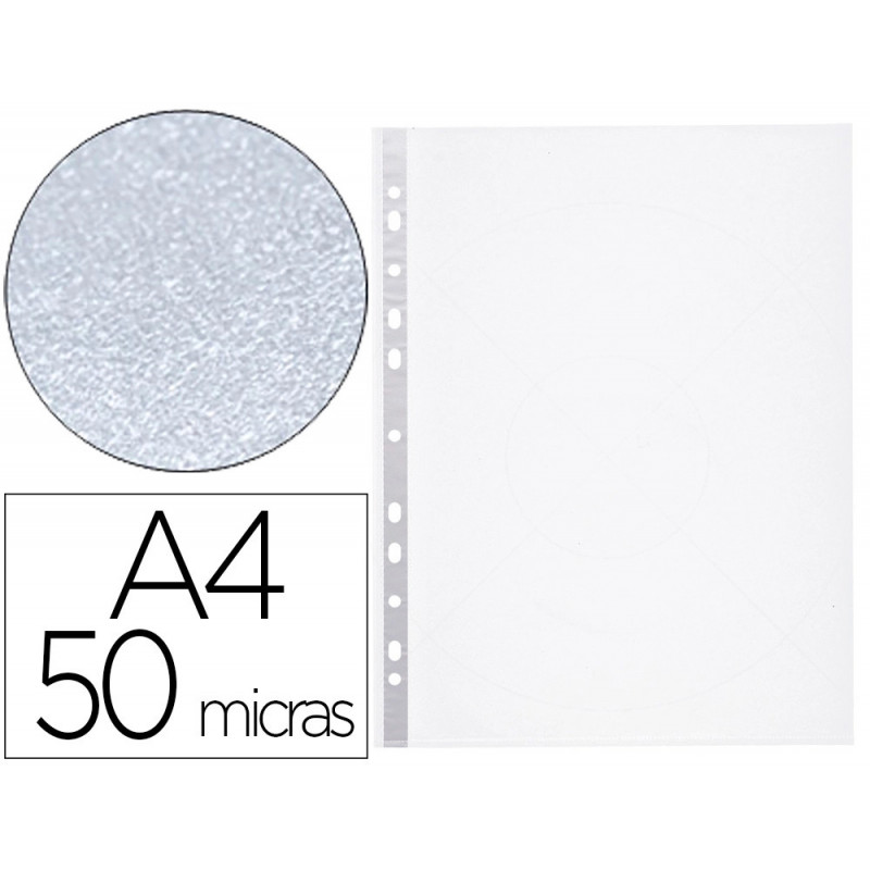 Pochette q-connect polypropylène grainé 5/100e eco perforée antistatique a4 210x297mm sachet 10 unités