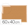 Tableau liège q-connect mural cadre bois pin naturel 2 faces inclus 5 épingles memo fixation mur épaisseur 1mm 60x40cm