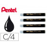 Cartouche d'encre pentel pocket brush encre noire pigments lot 4 unités