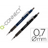 Porte-mine q-connect kappa 0.7mm pointe rétractable gomme bouton poussoir grip caoutchouc coloris assortis
