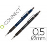 Porte-mine q-connect kappa 0.5mm pointe rétractable gomme bouton poussoir grip caoutchouc coloris assortis