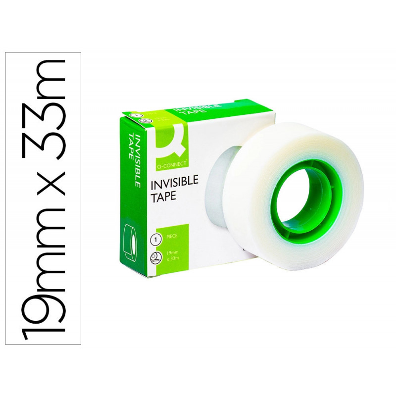 Ruban adhésif q-connect invisible économique 19mmx33m boîte individuelle
