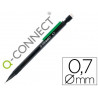 Porte-mine q-connect 0.7mm corps plastique noir embout gomme 3 mines hb agrafe verte
