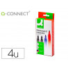 Marqueur q-connect permanent pointe ogive tracé 3mm résistante corps plastique pochette 4 unités