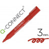 Marqueur q-connect permanent pointe ogive tracé 3mm résistante corps plastique coloris rouge