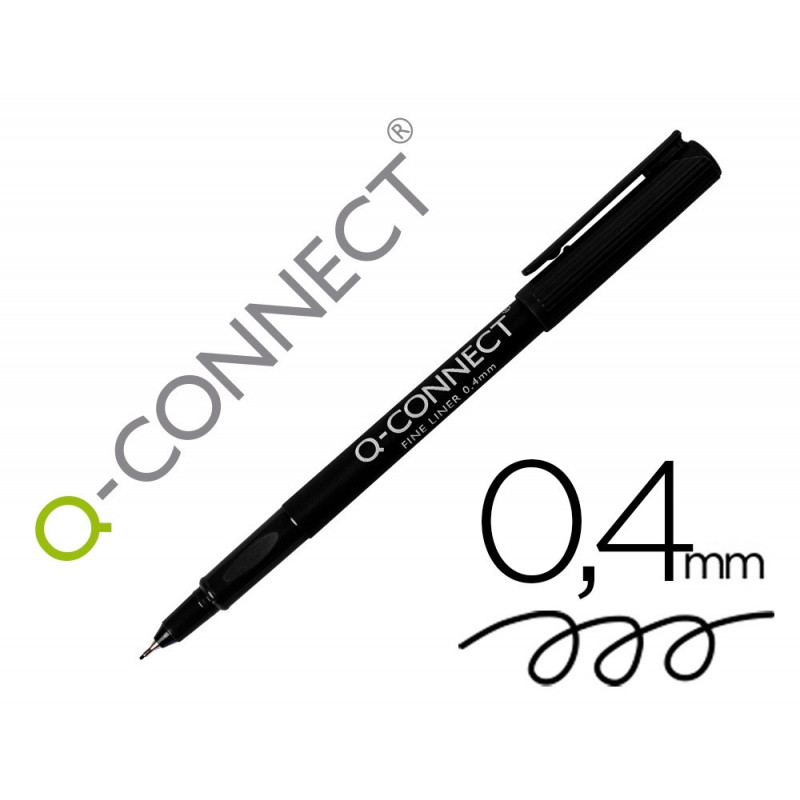 Stylo-feutre q-connect écriture fine 0.4mm pointe extra-fine corps couleur encre noir