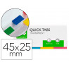 Marque-pages q-connect 25x45mm 160f repositionnable 4 coloris transparents pack 4x40
