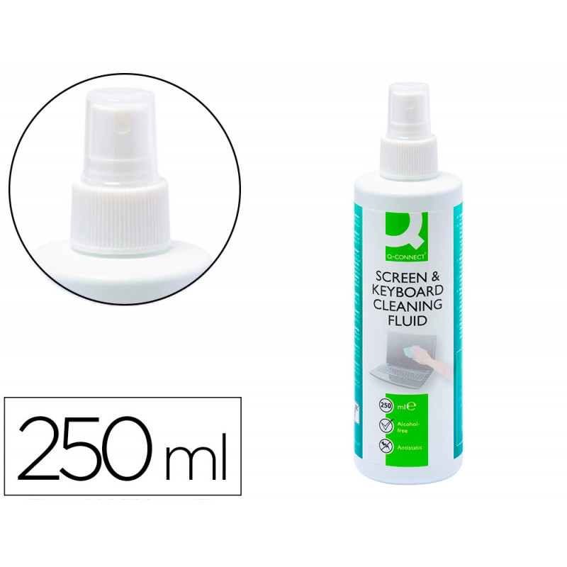 Vaporisateur q-connect nettoyant écrans sans solvants nocifs tous écrans nouvelle génération flacon 250ml