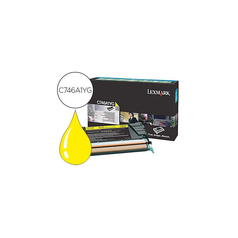 Toner laser lexmark c746a1yg pour c746/c748 couleur jaune 7000p