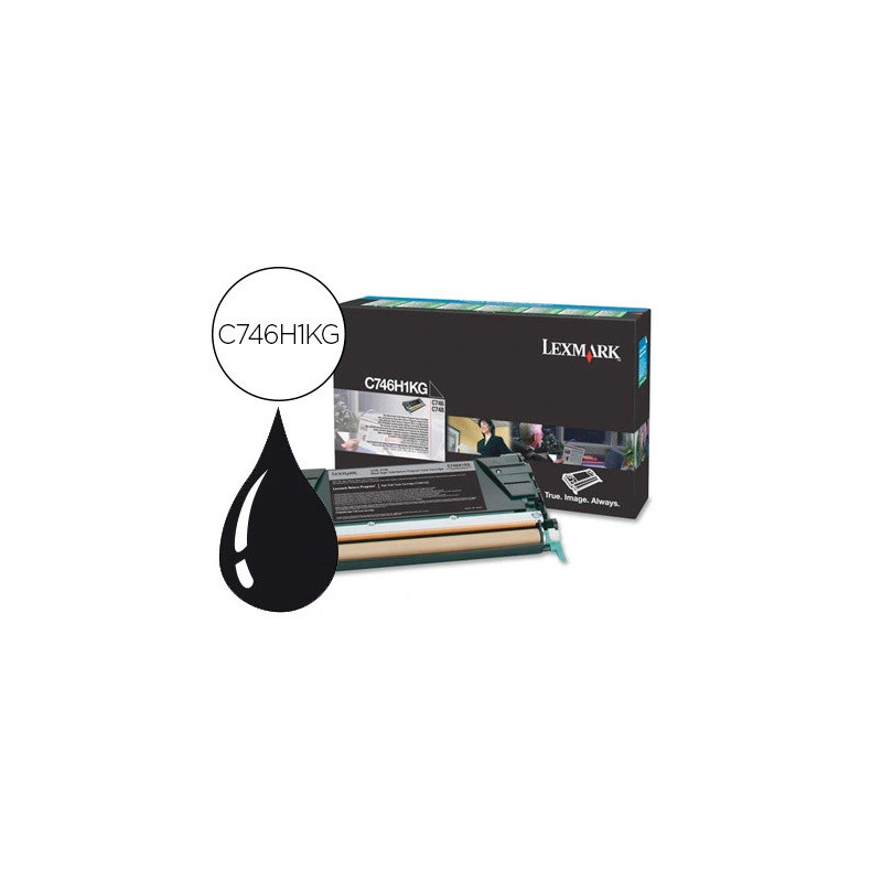 Toner laser lexmark c746h1kg pour c746/c748 couleur noir 12000p