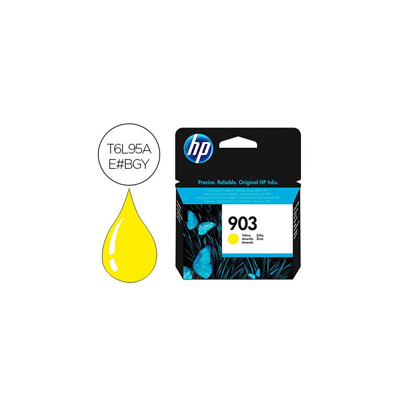 Cartouche hp 903 jet d'encre t6l95ae couleur jaune 315p