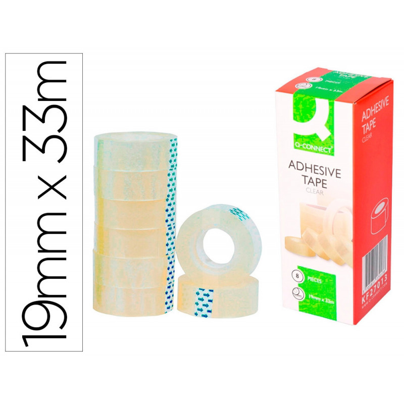 Ruban adhésif q-connect économique résistant transparent 19mmx33m