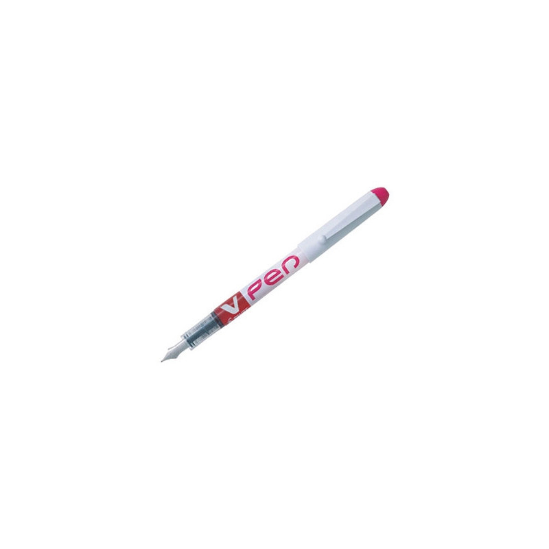 Stylo-plume pilot v pen jetable pointe moyenne régulateur débit encre liquide visible coloris rose