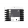 Marqueur professionnel w&n promarker double pointe tons neutres gris froid/noir set 6 unités 0290154