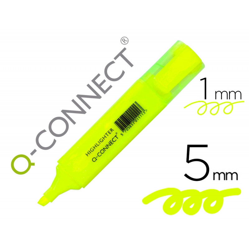 Surligneur q-connect tracé 2/5 mm pointe biseautée couleurs éclatantes jaune