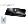 Perforateur q-connect métal et plastique capacité perforation 16f 4 trous coloris noir 280x110mm