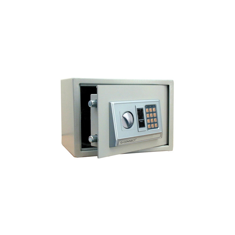 Coffre-fort q-connect électronique 10l 310x200x200mm à code digital accessoires fixation mur ou sol