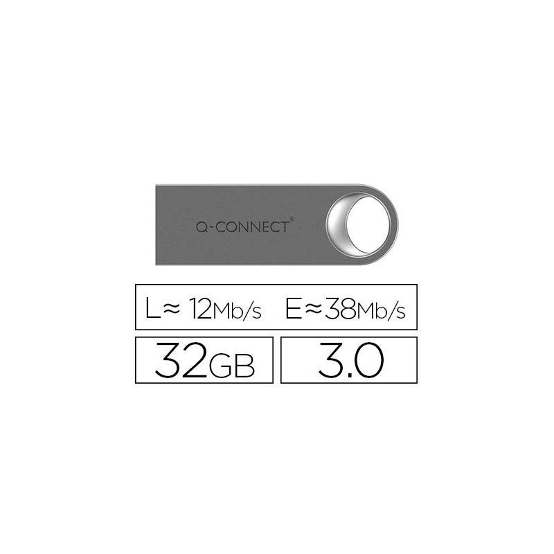 Clé usb q-connect 3.0 premium 32gb vitesse lecture 38mb/s écriture 12mb/s