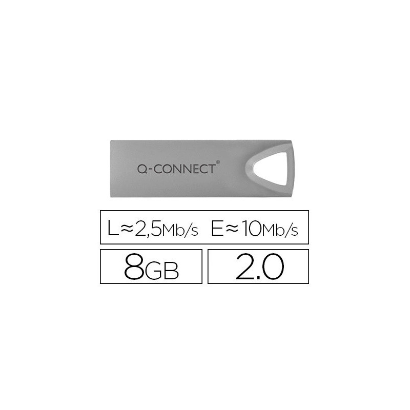 Clé usb q-connect 2.0 premium 8gb vitesse lecture 10mb/s écriture 2.5mb/s