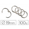 Anneau articulé q-connect pour reliure acier nickelé diamètre 19mm boîte de 100 unités