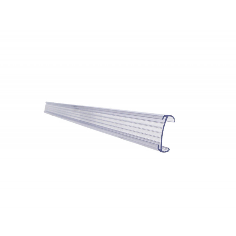 Support porte-etiquette prix q-connect reutilisable pour etagere, 40x1000 mm transparent