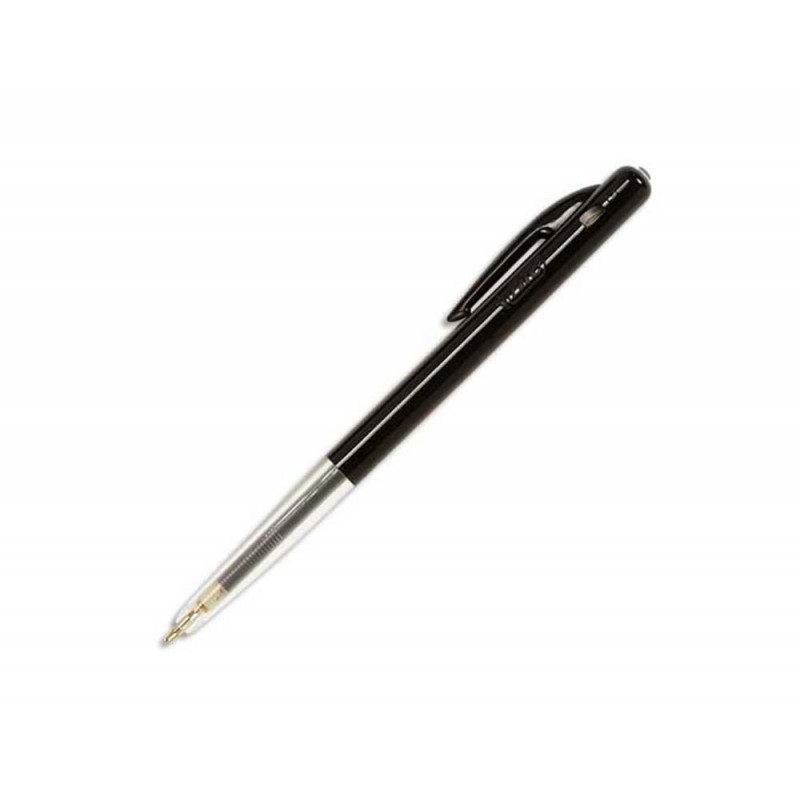 Stylo-bille bic m10 écriture moyenne 0.5mm encre classique rétractable bouton poussoir latéral coloris noir