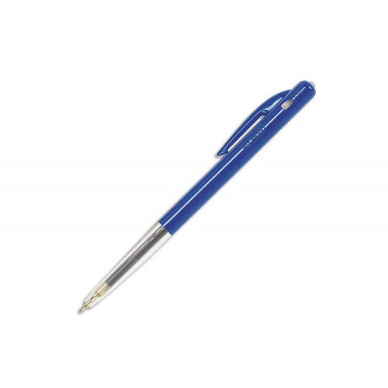 Stylo-bille bic m10 écriture moyenne 0.5mm encre classique rétractable bouton poussoir latéral coloris bleu
