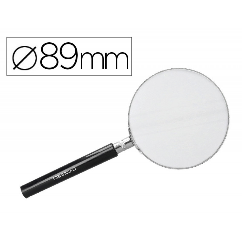 Loupe q-connect verre manche plastique 90 mm coloris noir