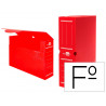 Boite a archives liderpapel polypropylene ondule dos 100mm 360x100x260mm coloris rouge