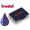 Cassette encrage bicolore trodat 6/50/2 pour tampon encreur 5430/5431/5435/5546 bleu/ro uge