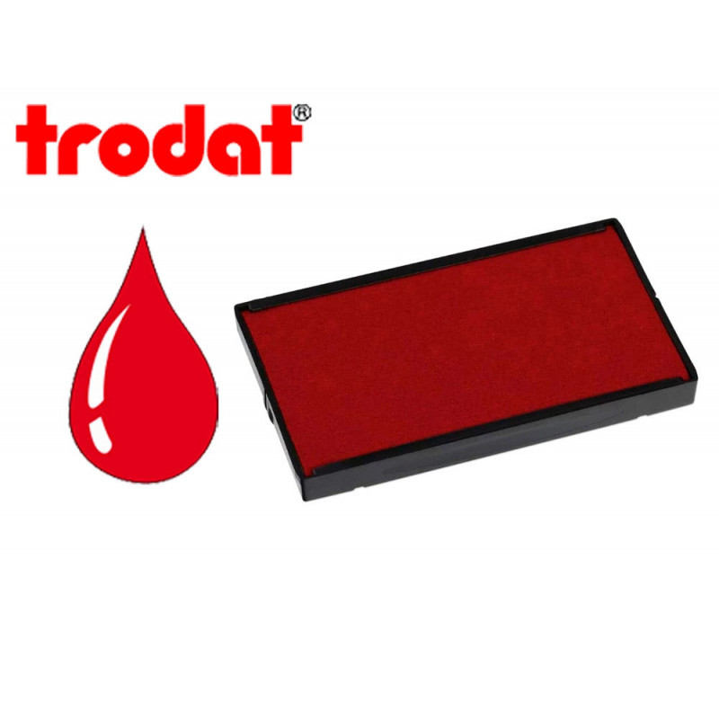 Cassette encrage trodat 6/4926c pour tampon encreur printy 4926/4726 taille empreinte 75x38mm coloris rouge