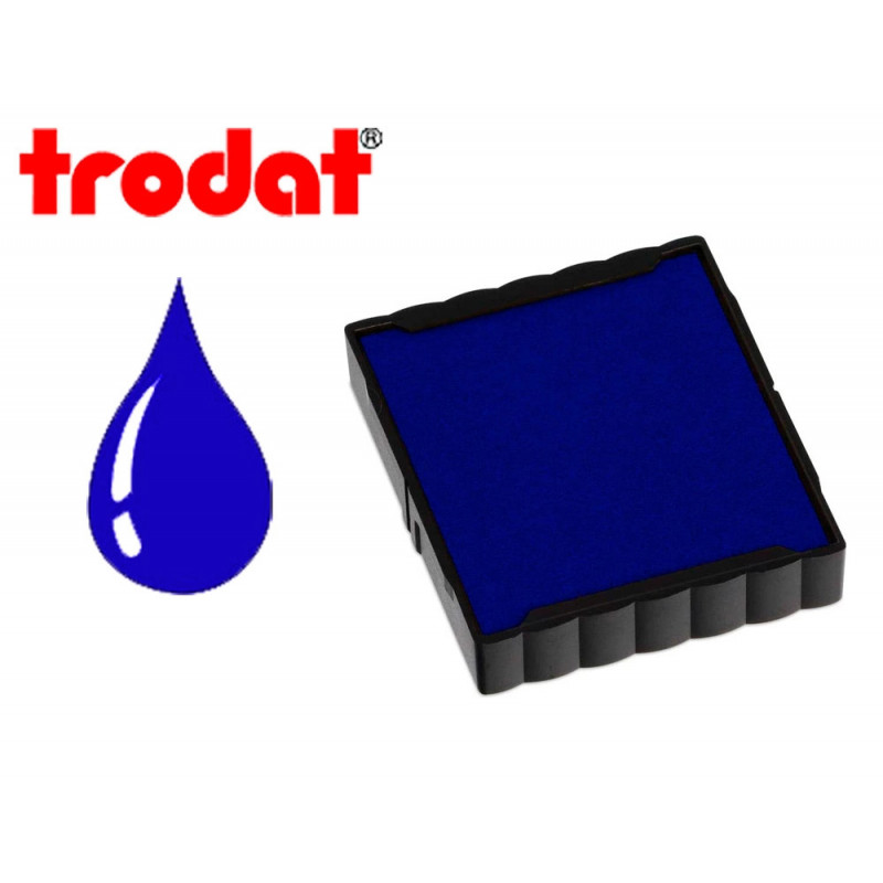 Cassette encrage trodat 6/4923b pour tampon encreur printy 4923/4930 taille empreinte 30x30mm coloris bleu