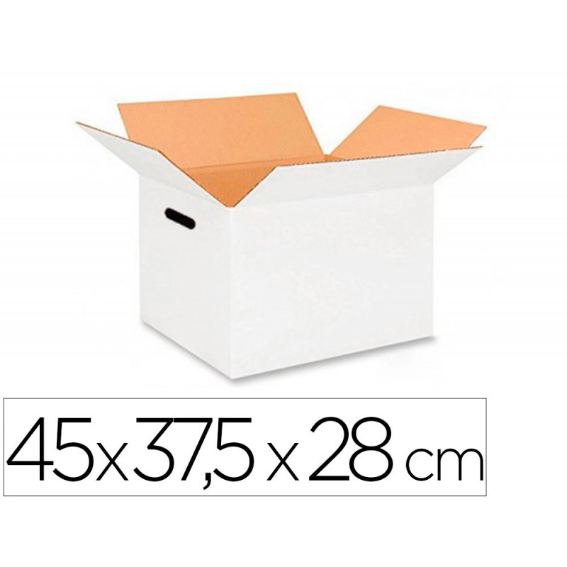 Caisse americaine q-connect ultra-resistante avec poigneesdouble cannelure 7mm 450x280x375mm coloris blanc