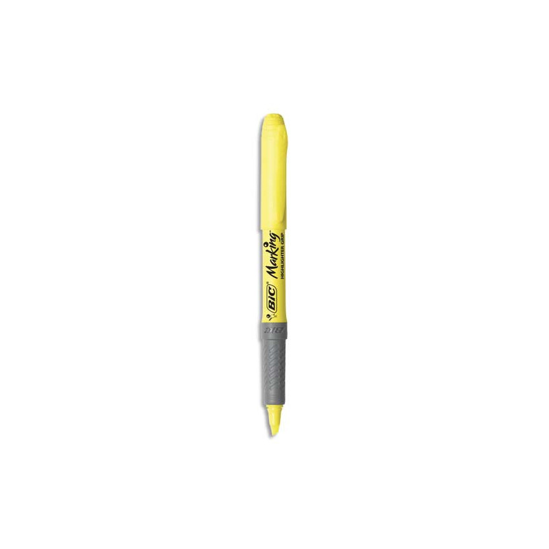 BIC Highlighter Grip Surligneurs Pointe Biseautée - Jaune