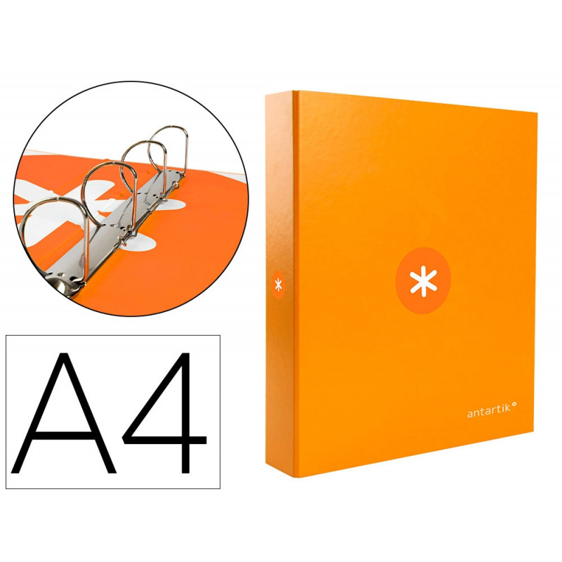 Classeur antartik 4 anneaux end 40mm a4+ carton remborde coloris jaune moutarde