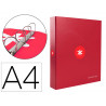 Classeur antartik 4 anneaux end 40mm a4+ carton remborde coloris framboise