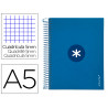 Cahier spirale antartik a5 14,8x21cm 240p 90g/m2 5x5mm 6 trous coil-lock coloris bleu marine