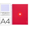Cahier spirale antartik a4 240p 100g remborde 5x5mm microperfore 5 bandes 4 trous coloris framboise
