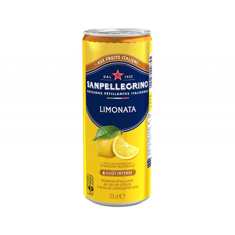 Eau gaz san pell limona slim can 33cl/24