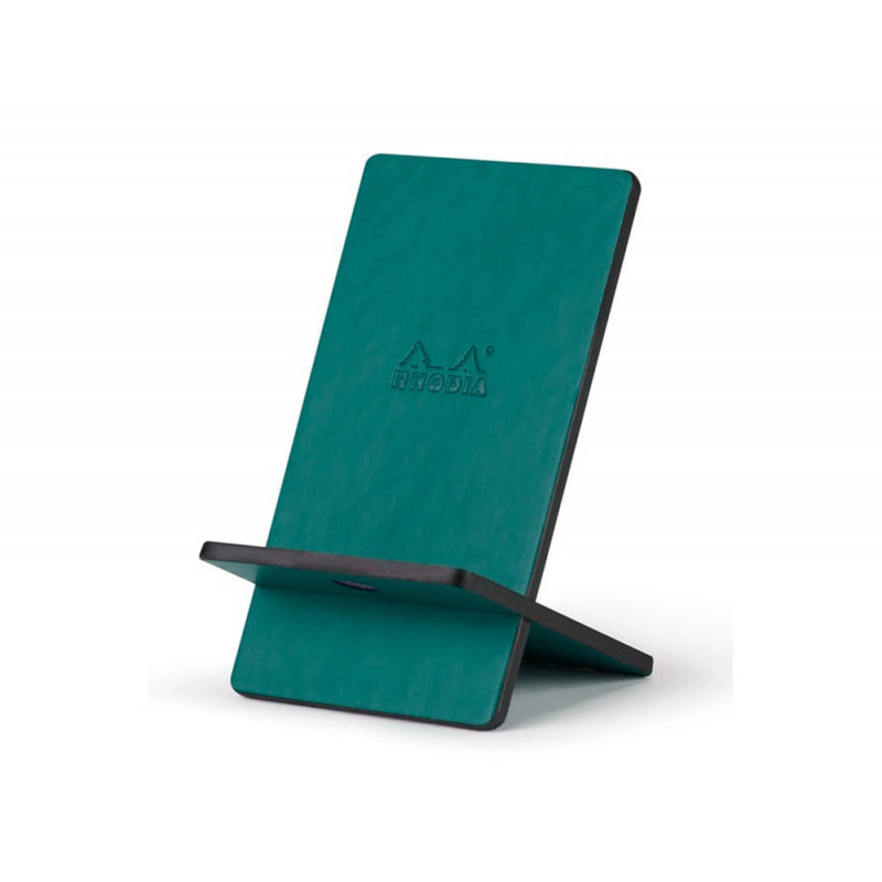 Support rhodiarama pour t l phone mobile en simil cuir paon 8x8x13,5cm