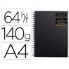 Carnet spirale goldline a4 couverture noir portrait 21x29,7cm 140g 64f