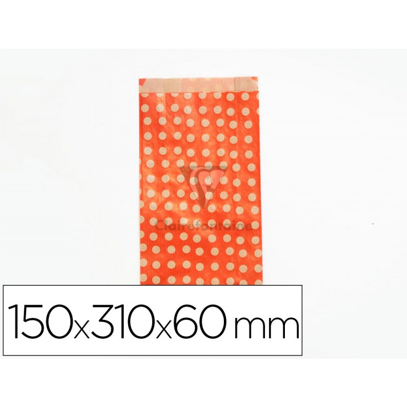 Pochettes kraft fond rouge 50g/m 15x31x6 cm sachet de 50 un
