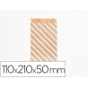 Pochettes kraft rayures blanches 50g/m 11x21+5 cm sachet de 50 un