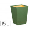 Corbeille papiers rhodiarama simil cuir sauge velout 15l 27x27x32 cm