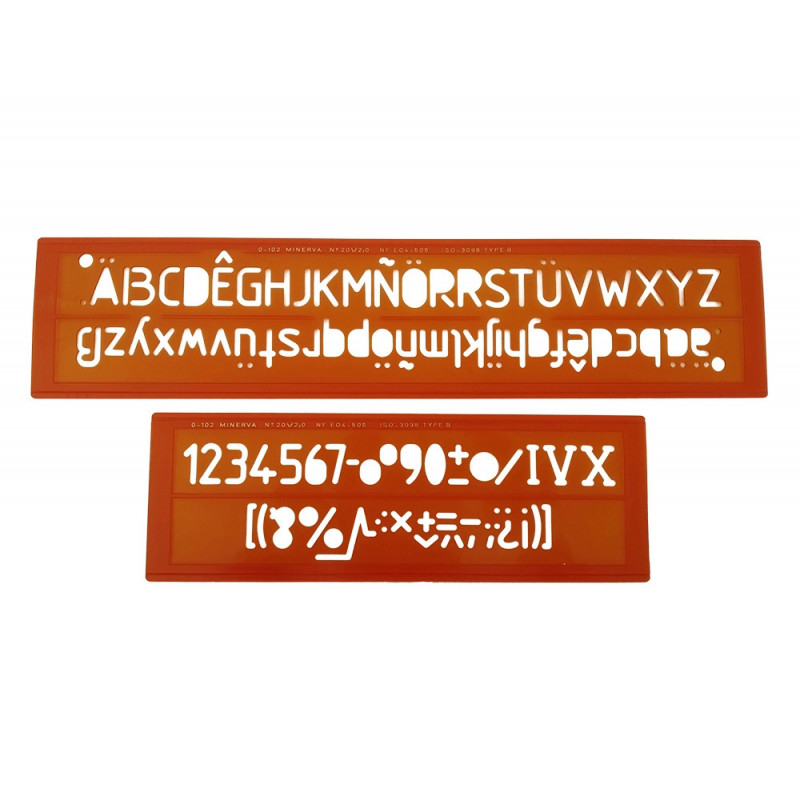 Trace-lettres minerva tracage technique 20mm orange